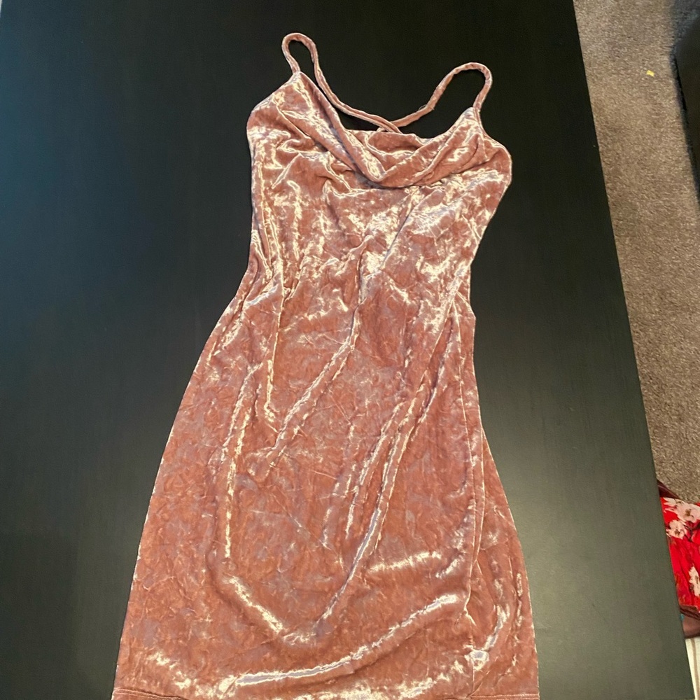 Elegant Velvet Pink Dress